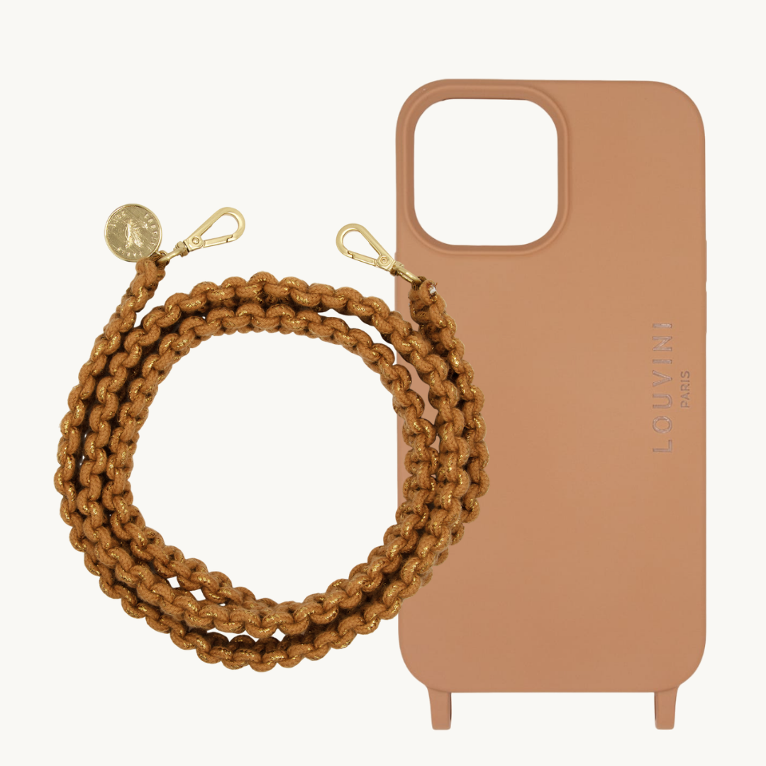 Coque Milo iPhone Cannelle & Cordon Palma Caramel