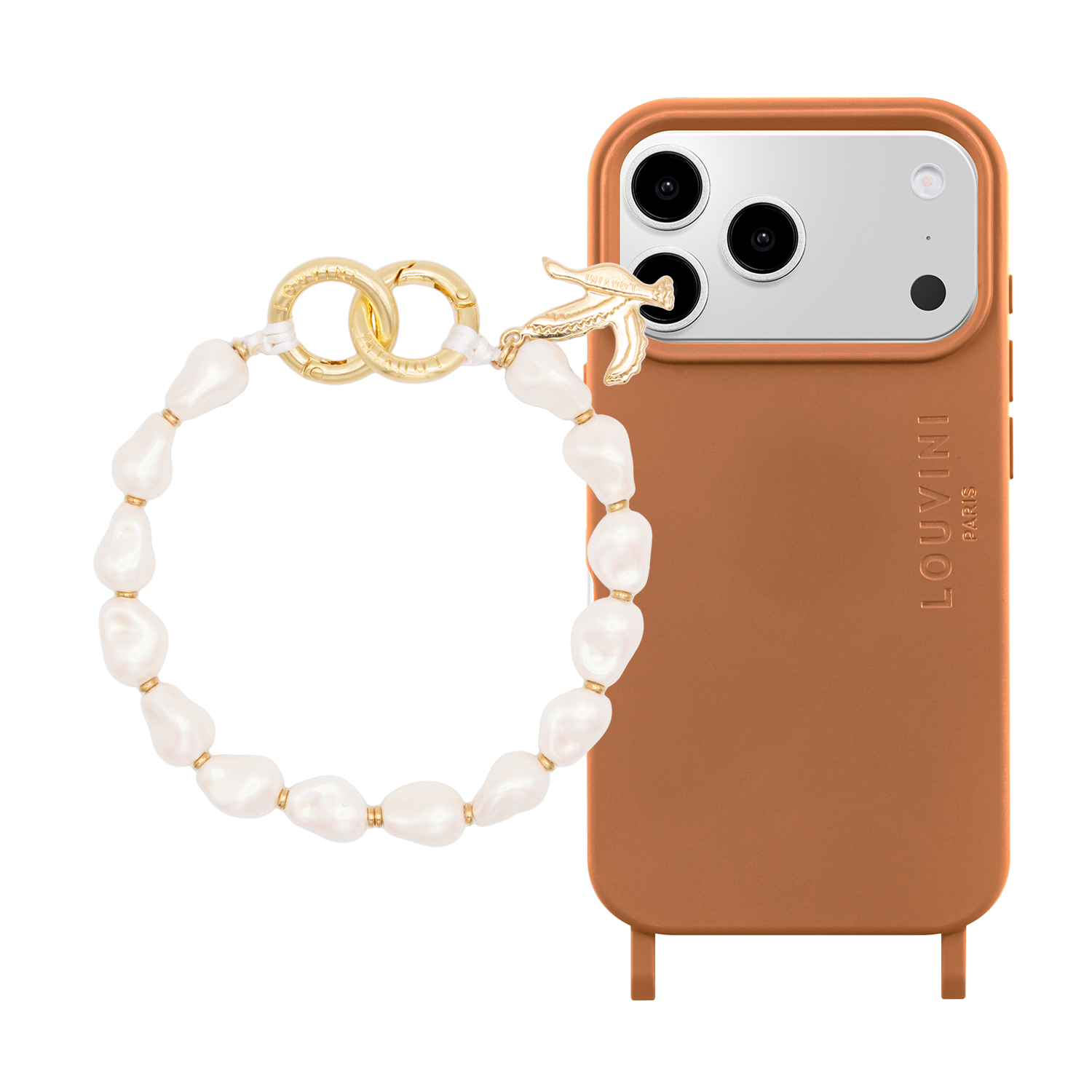 Coque iPhone Magsafe MILO Cannelle & Bracelet IDA Écru