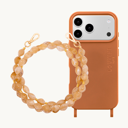 Coque iPhone MagSafe MILO Cannelle & Chaîne RITA Marron Clair