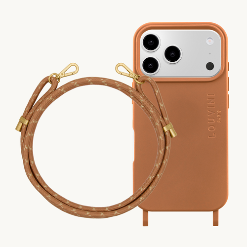 Coque iPhone MILO MagSafe Cannelle & Cordon TESSA Cannelle Doré