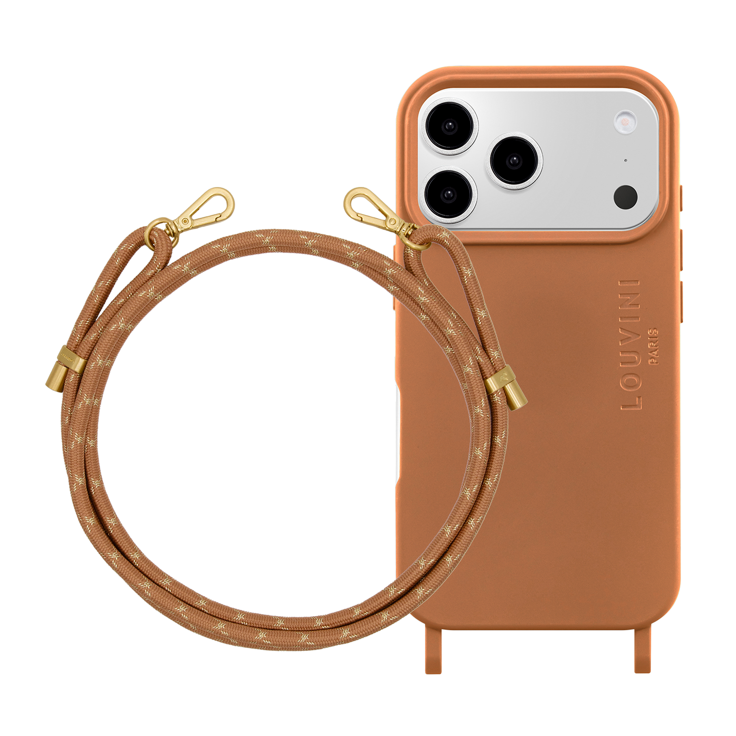Coque iPhone MILO MagSafe Cannelle & Cordon TESSA Cannelle Doré