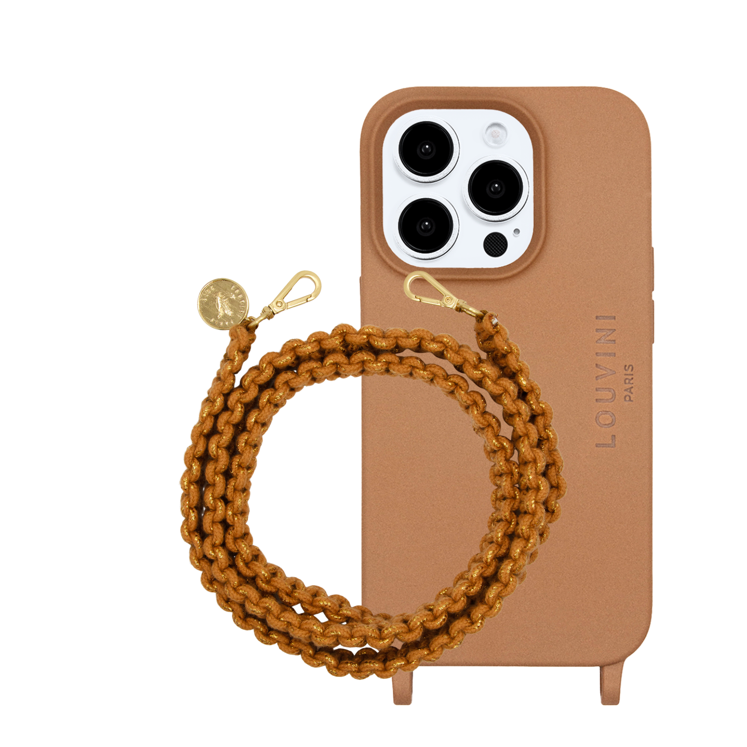 Coque Milo iPhone Cannelle & Cordon Palma Caramel