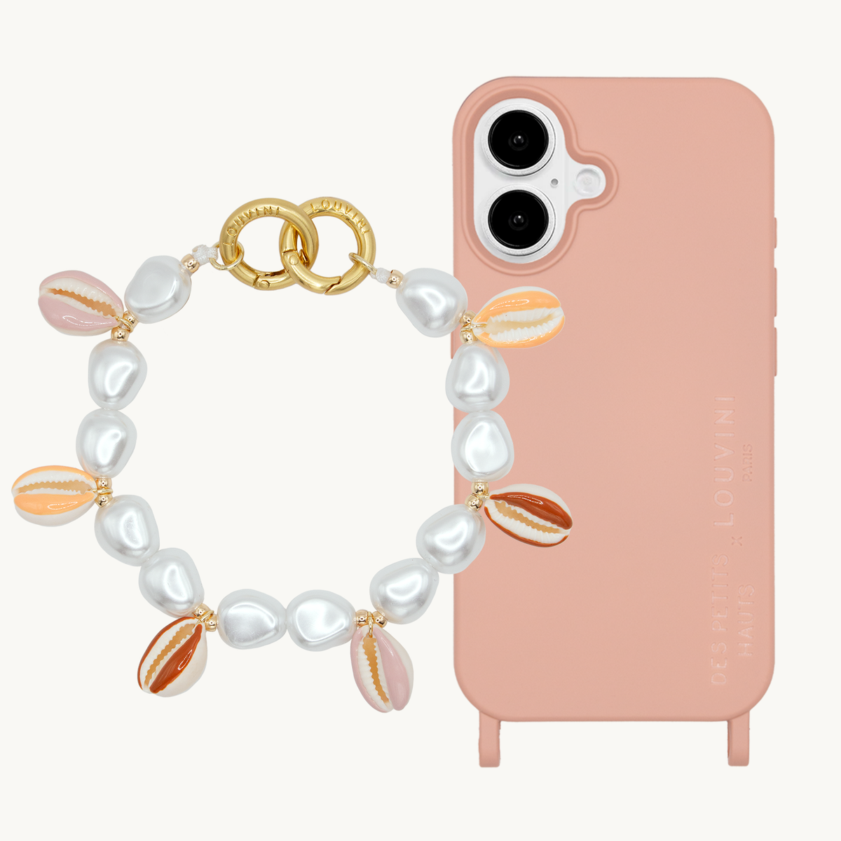 Coque iPhone MagSafe MILO x Des Petits Hauts Rose & Bracelet PETIT GAIA Sunrise