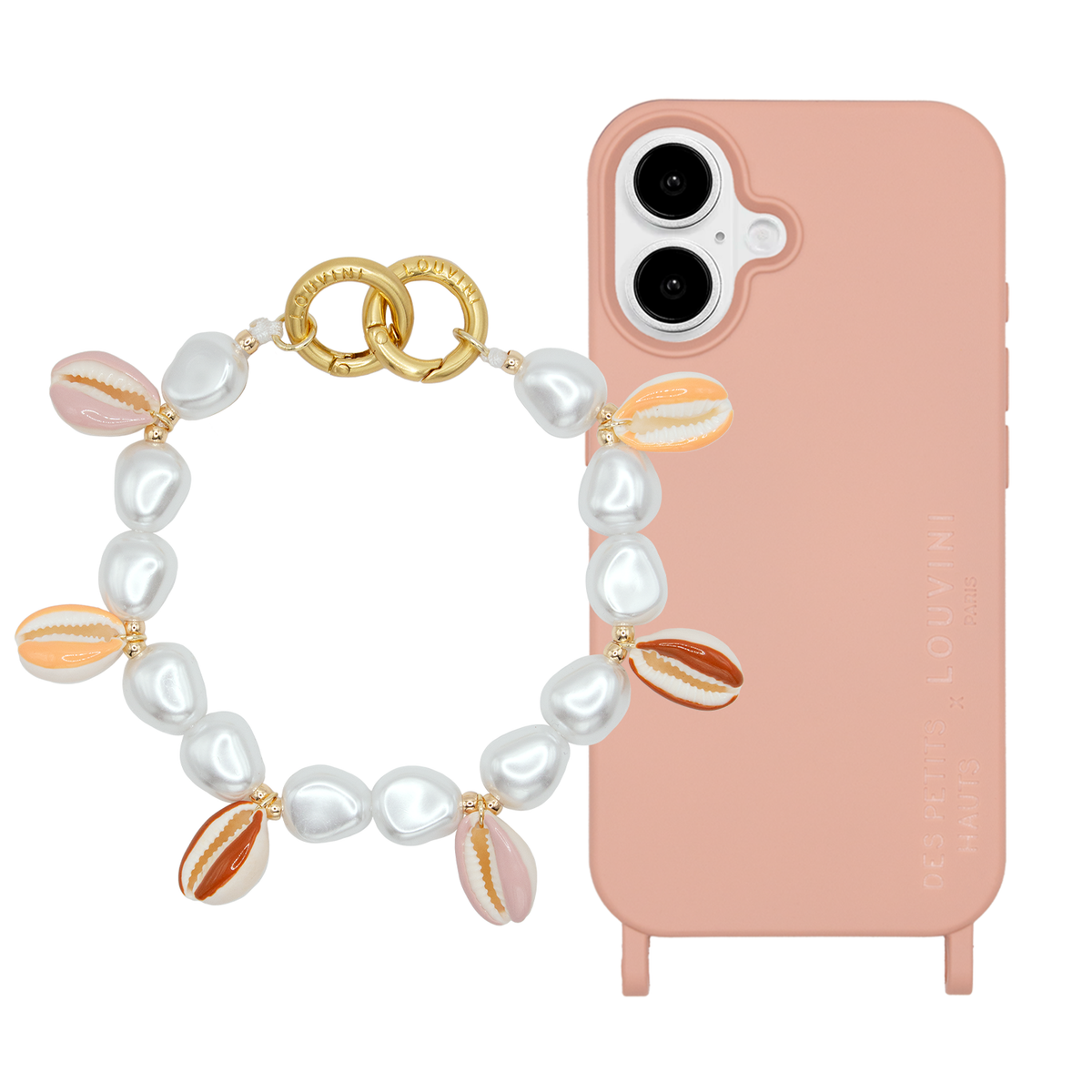Coque iPhone MagSafe MILO x Des Petits Hauts Rose & Bracelet PETIT GAIA Sunrise