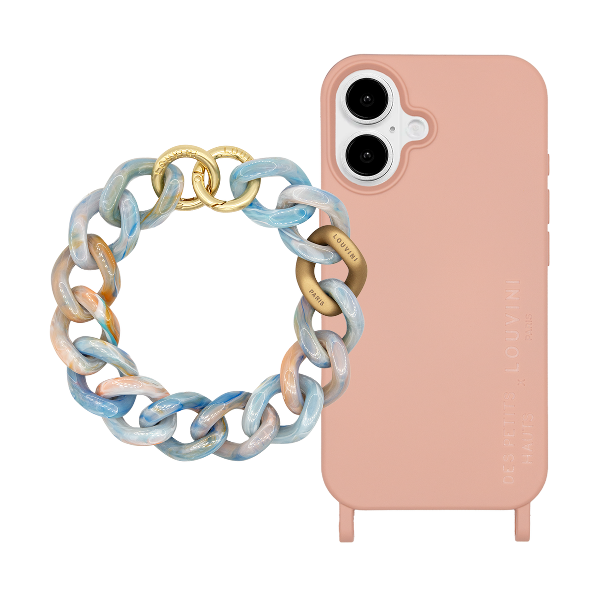 Coque iPhone MagSafe MILO x Des Petits Hauts Rose & Bracelet PETIT ZOE Guimauve
