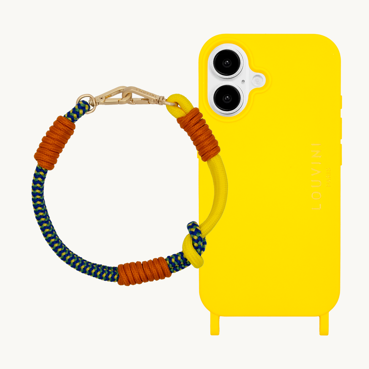 Coque iPhone MILO Jaune & Bracelet PETIT TESSA Jaune Marine