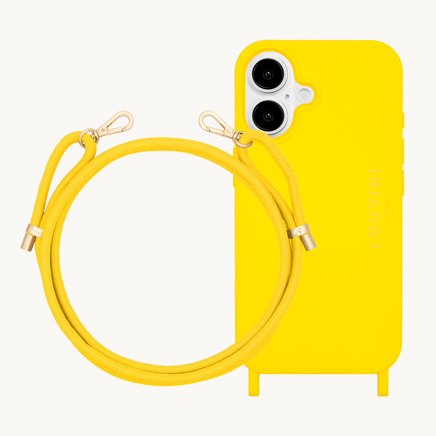 Coque iPhone MILO Jaune & Cordon TESSA Jaune Soleil