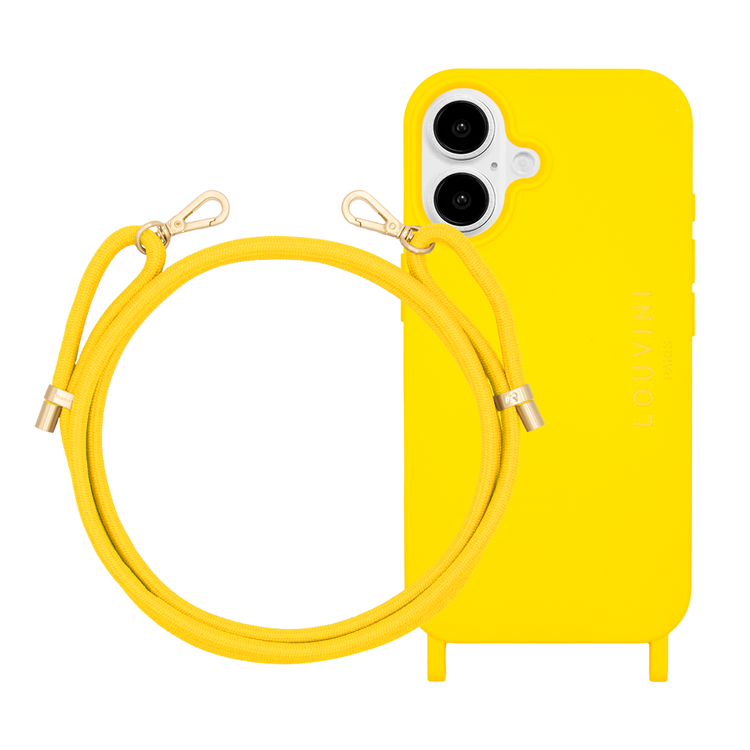 Coque iPhone MILO Jaune & Cordon TESSA Jaune Soleil