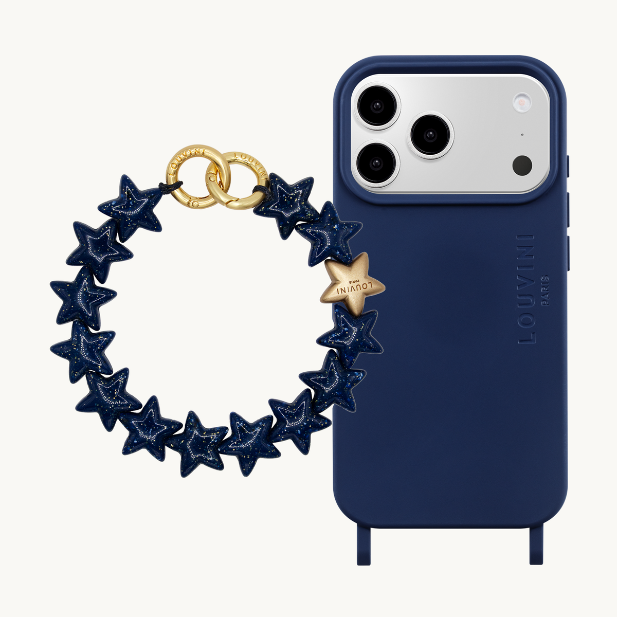 Coque iPhone MagSafe MILO Marine & Bracelet PETIT ETOILE Bleu Nuit