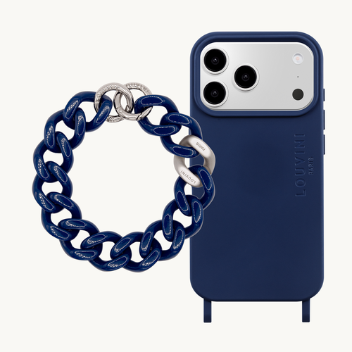Coque iPhone MagSafe MILO Marine & Bracelet PETIT ZOE Argenté Marine