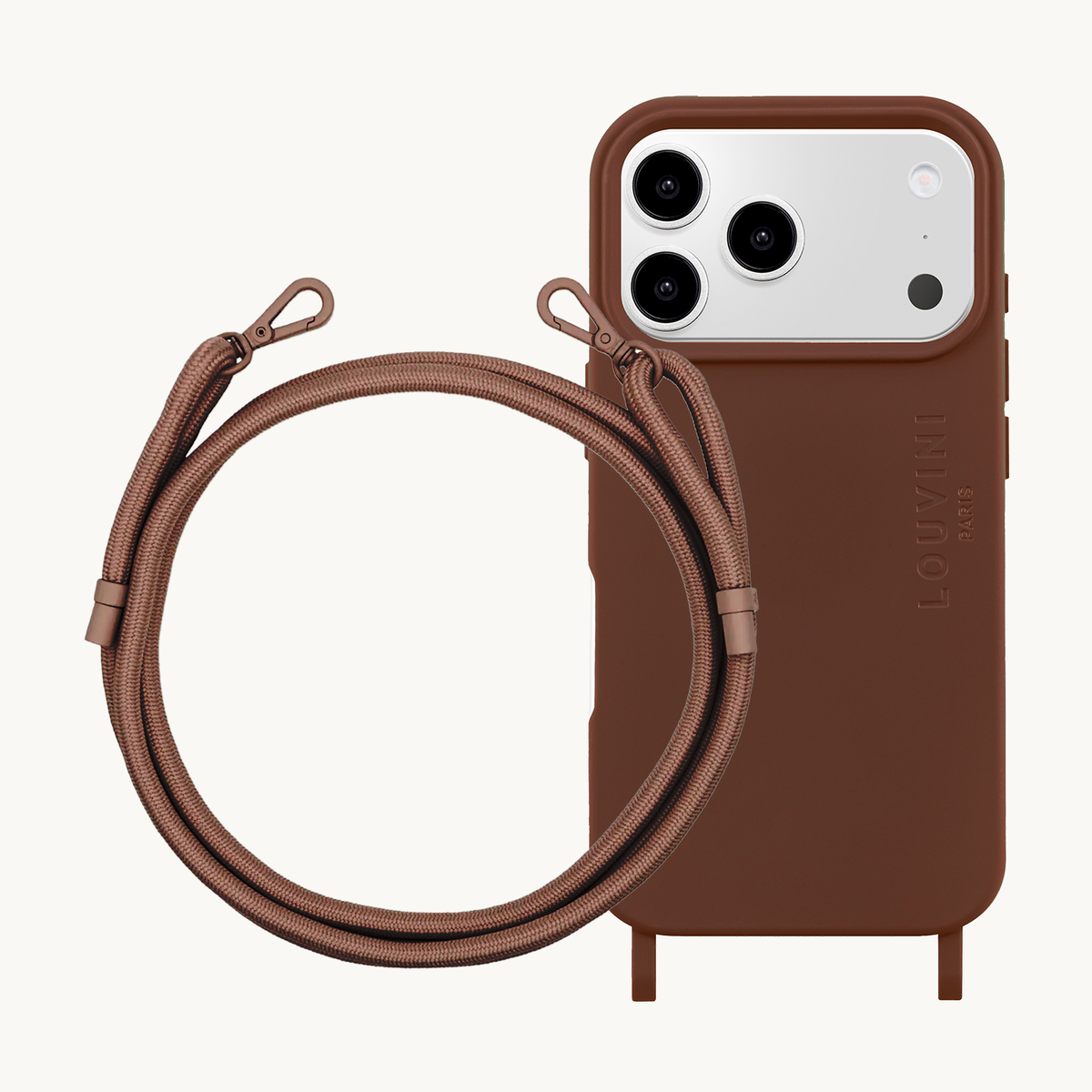 Coque iPhone MagSafe MILO Marron & Cordon SAM Marron