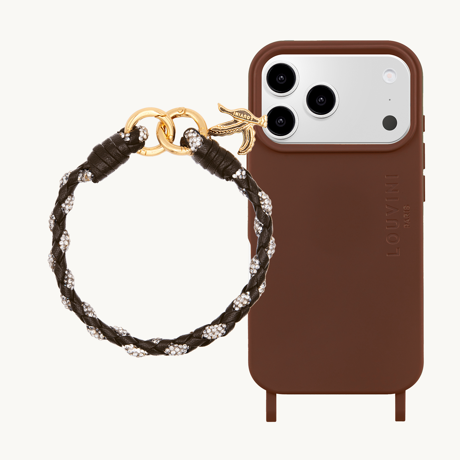 Coque iPhone MagSafe MILO Marron & Bracelet PETIT KYLIE Marron foncé