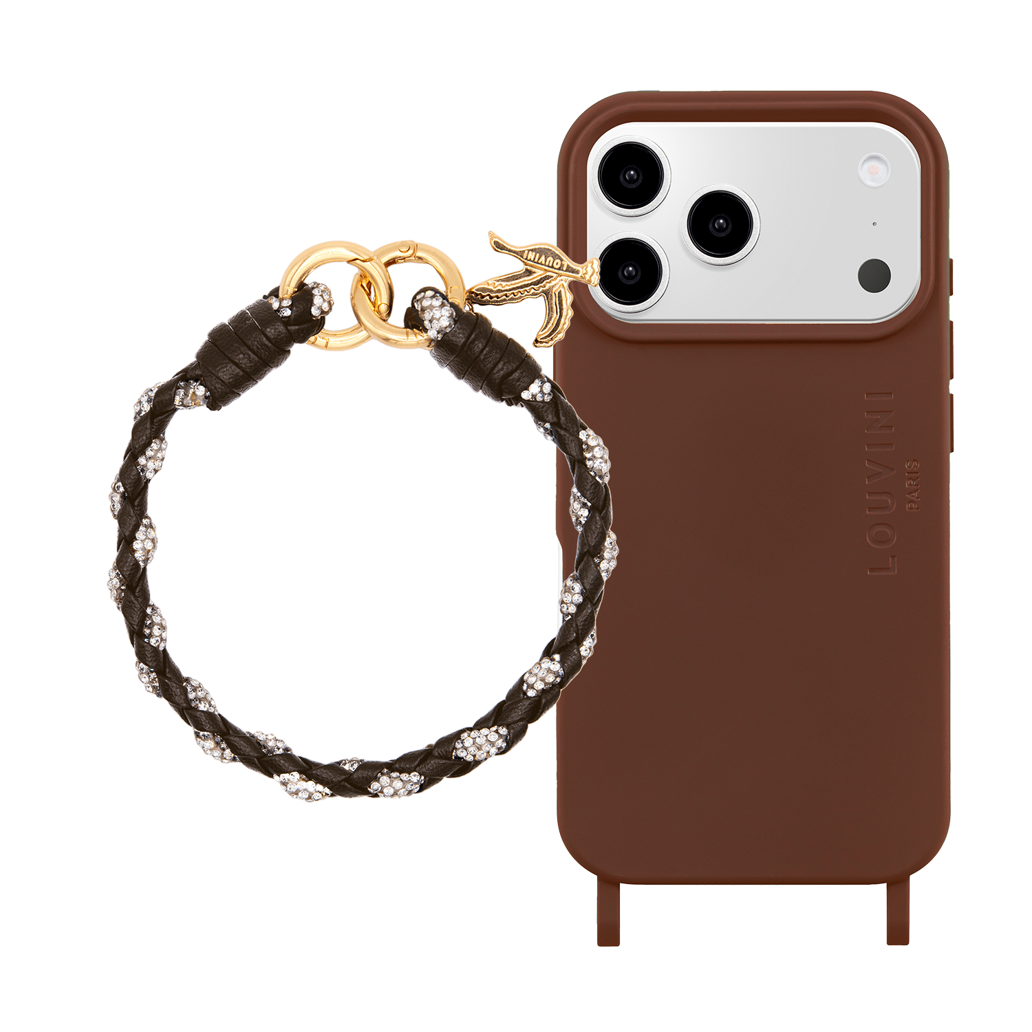 Coque iPhone MagSafe MILO Marron & Bracelet PETIT KYLIE Marron foncé