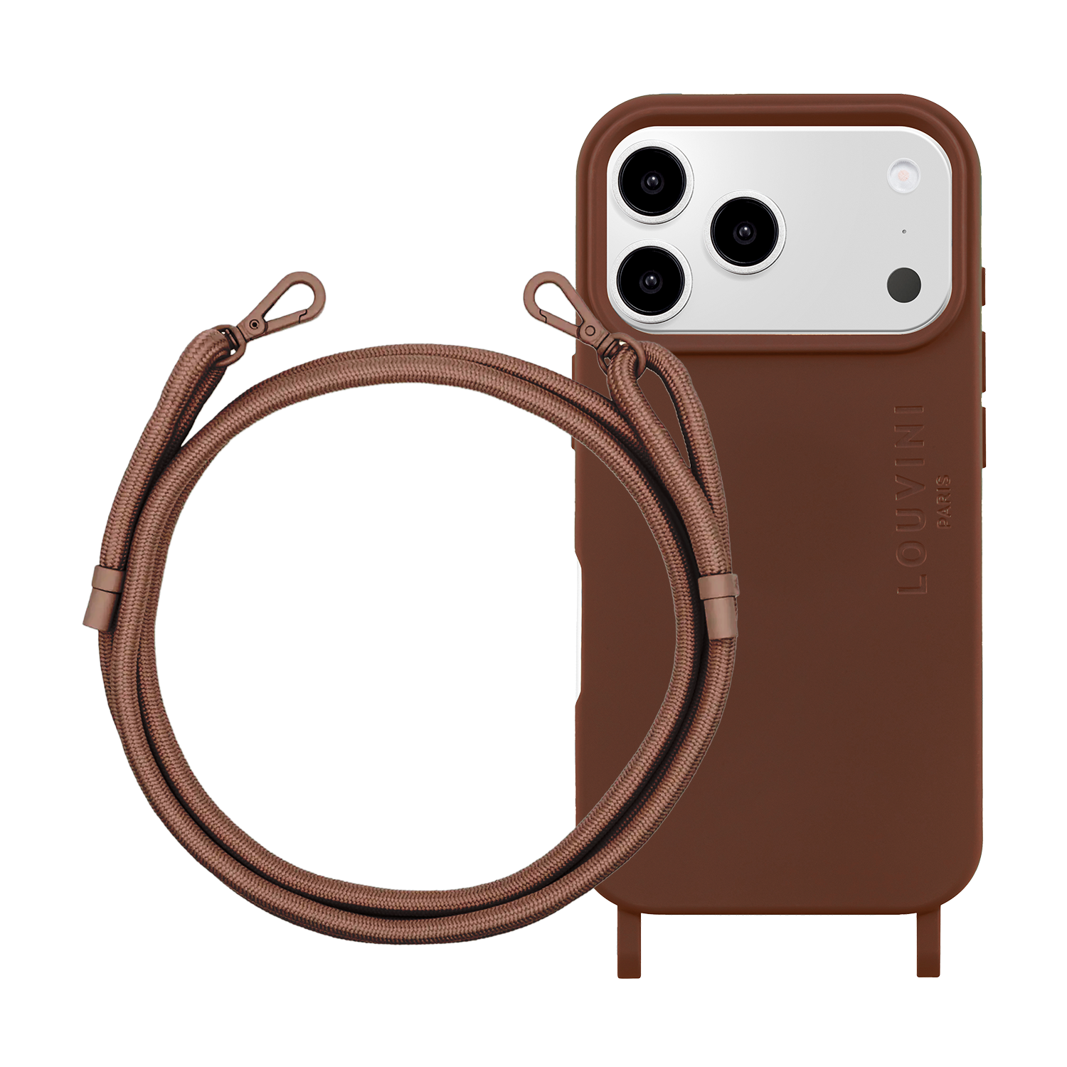 Coque iPhone MagSafe MILO Marron & Cordon SAM Marron