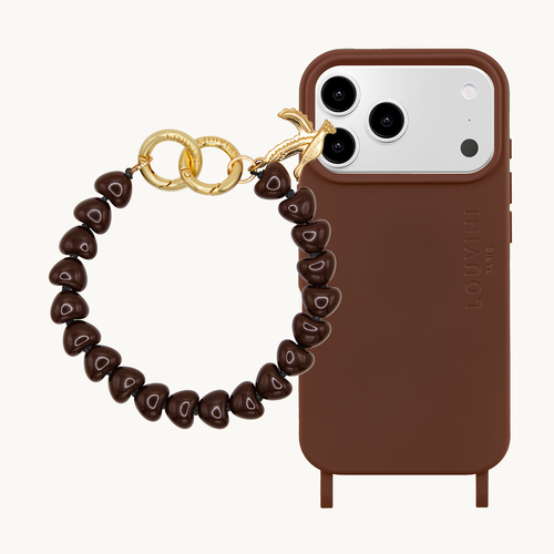 Coque iPhone MagSafe MILO Marron & Bracelet TINY CUORE Marron