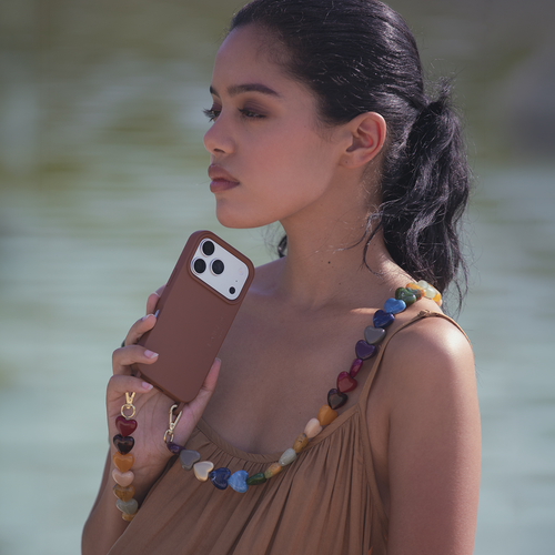 Coque iPhone MagSafe avec anneaux MILO - Marron