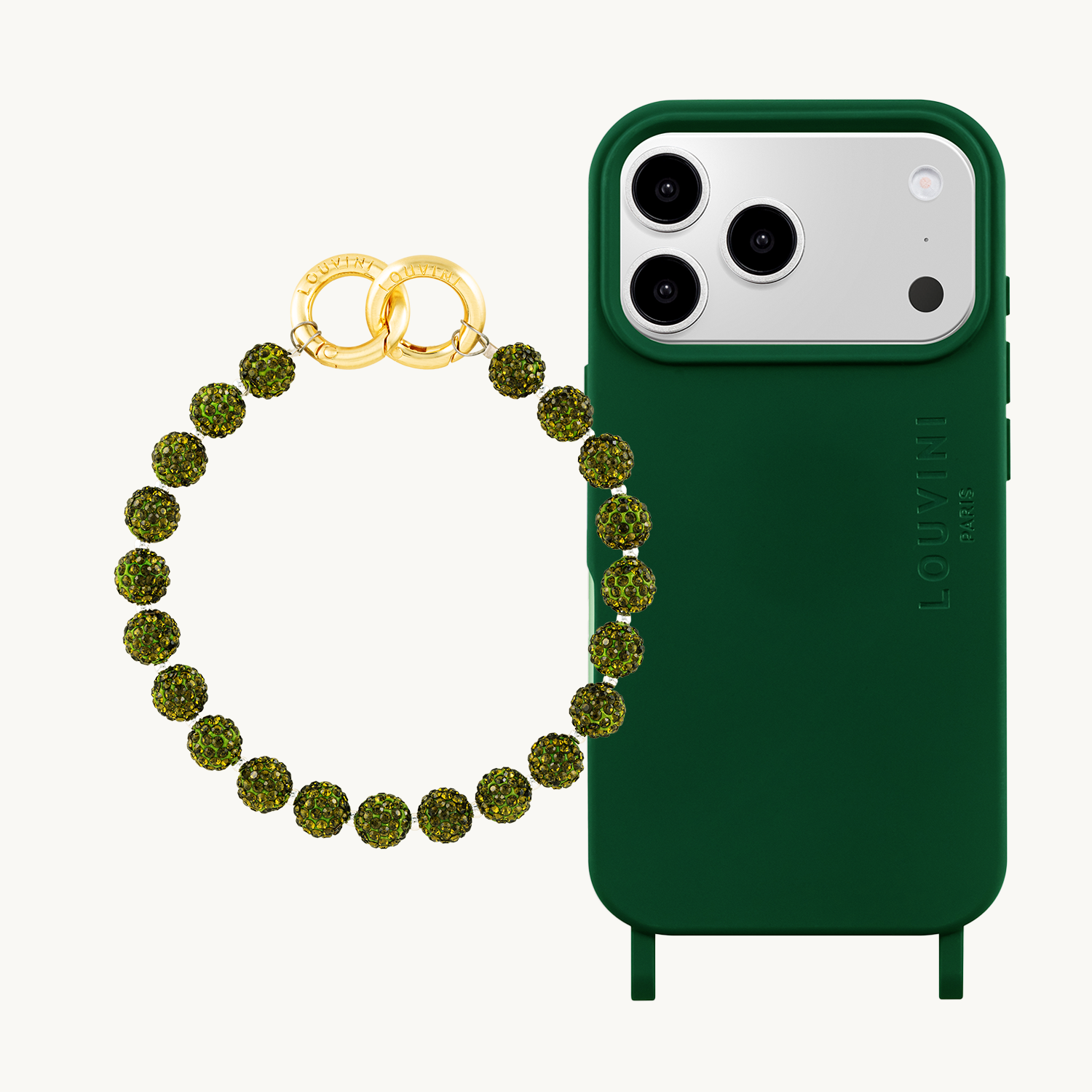 Coque iPhone MagSafe MILO Olive & Bracelet PETIT DAISY Kaki