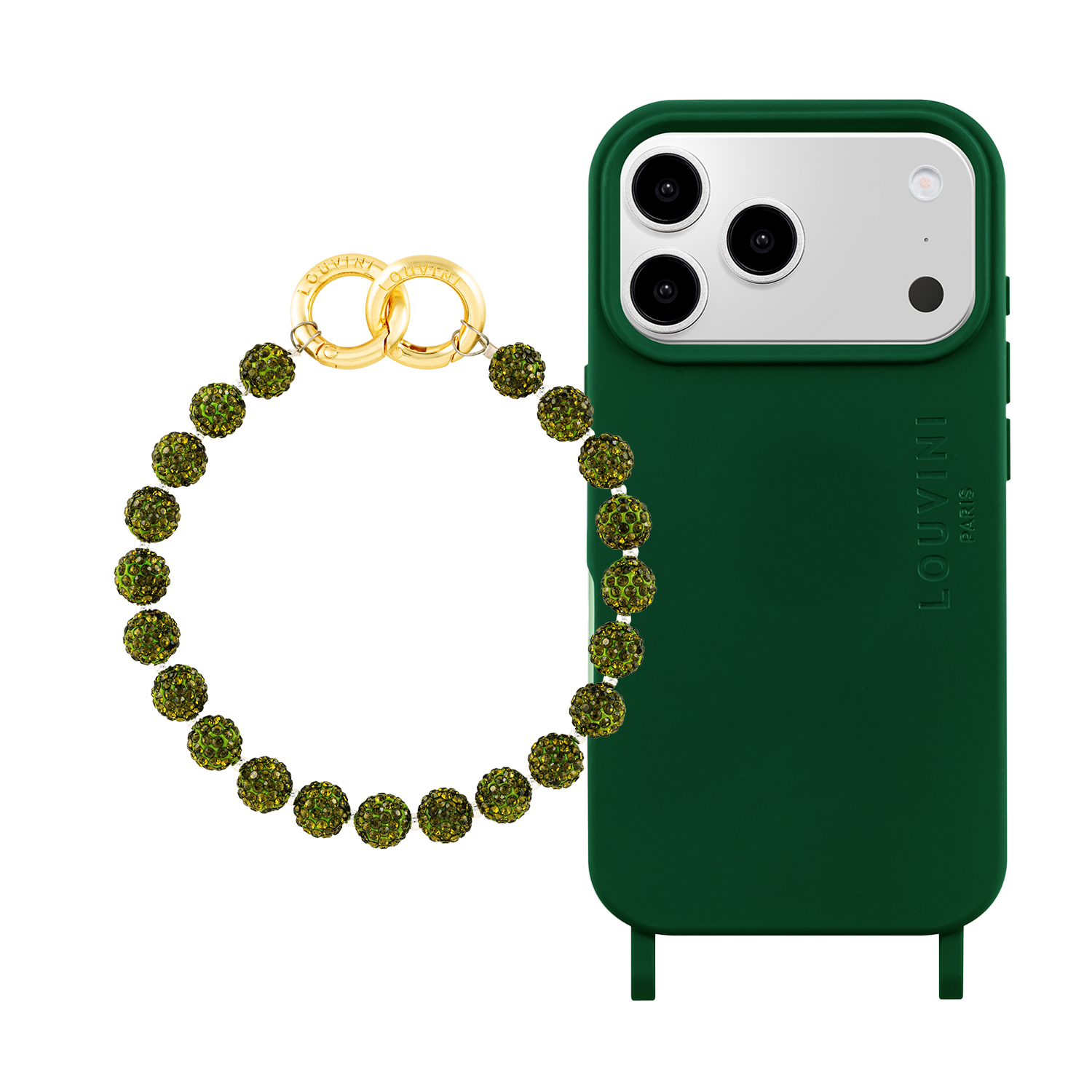 Coque iPhone MagSafe MILO Olive & Bracelet PETIT DAISY Kaki