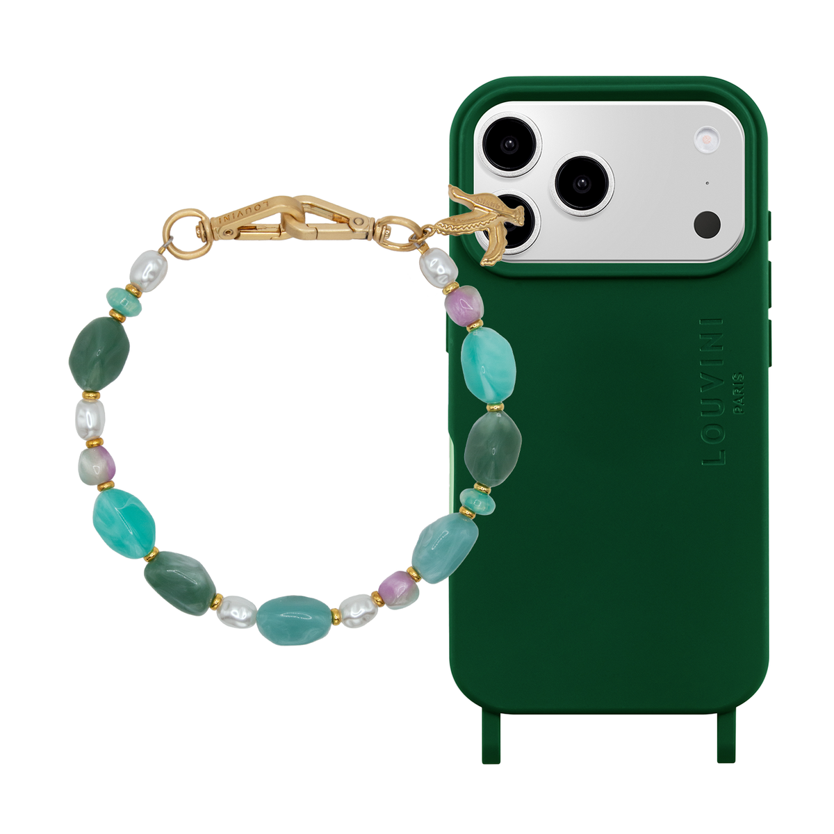 Coque iPhone MagSafe MILO Olive & Bracelet PETIT ESMEE Turquoise