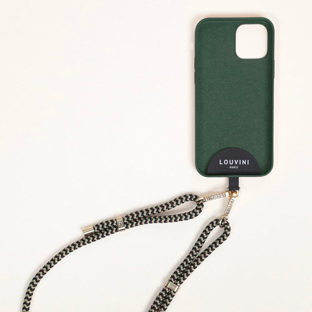 Coque iPhone MagSafe avec anneaux vert olive