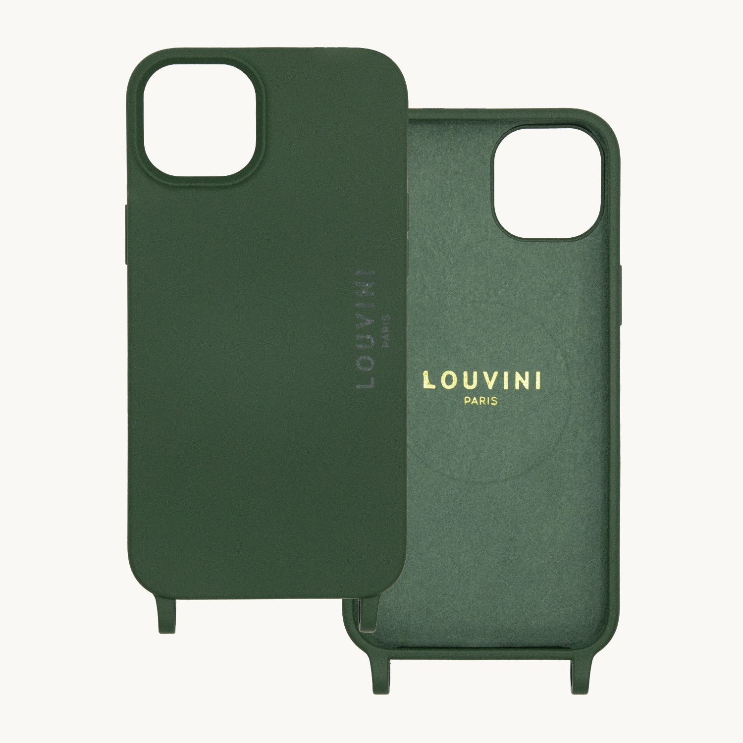 Coque iPhone MagSafe avec anneaux vert olive