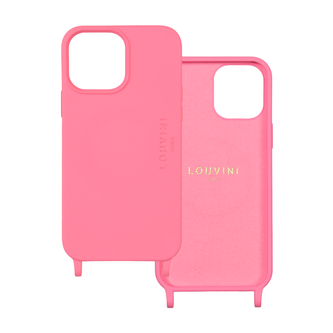 Coque iPhone rose MagSafe avec anneaux 