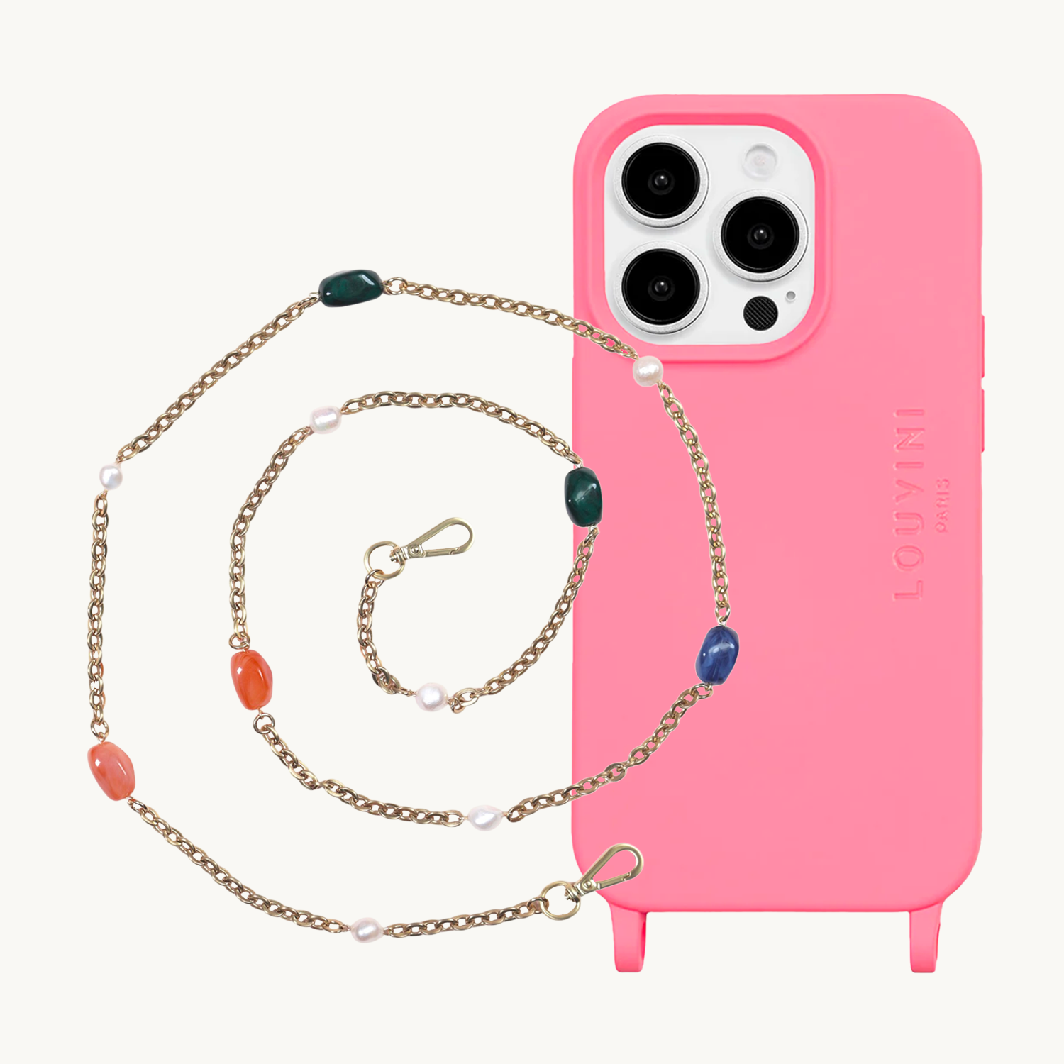 Coque iPhone MagSafe MILO Rose & Chaîne YSA