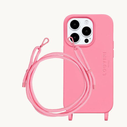 Coque Milo iPhone Rose & cordon Sam Rose