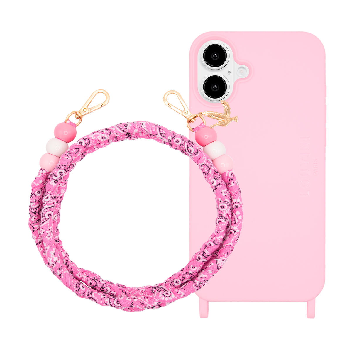 Coque iPhone MagSafe MILO Soft Pink & Cordon ARIZONA Rose