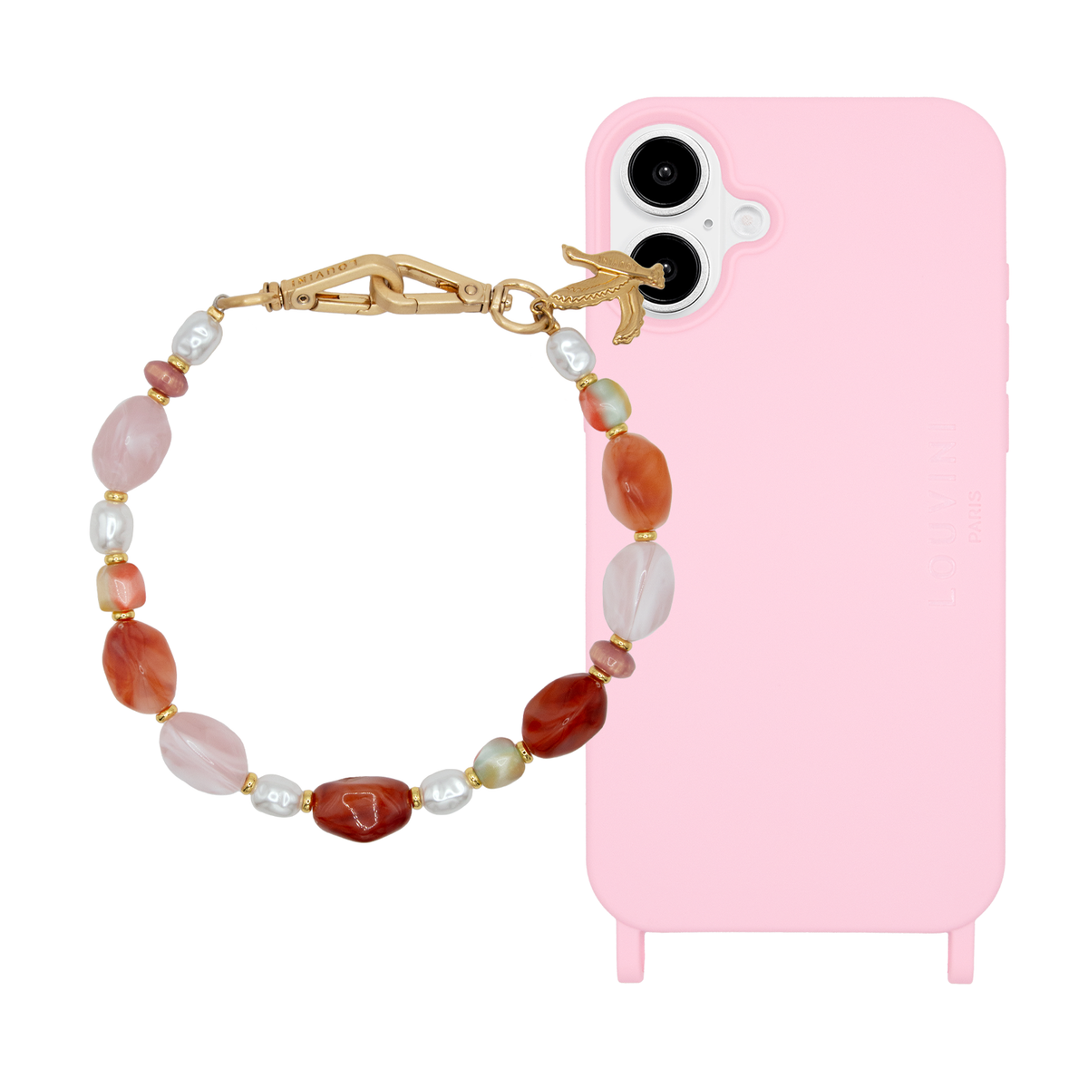 Coque iPhone MagSafe MILO Soft Pink & Bracelet PETIT ESMEE Ruby