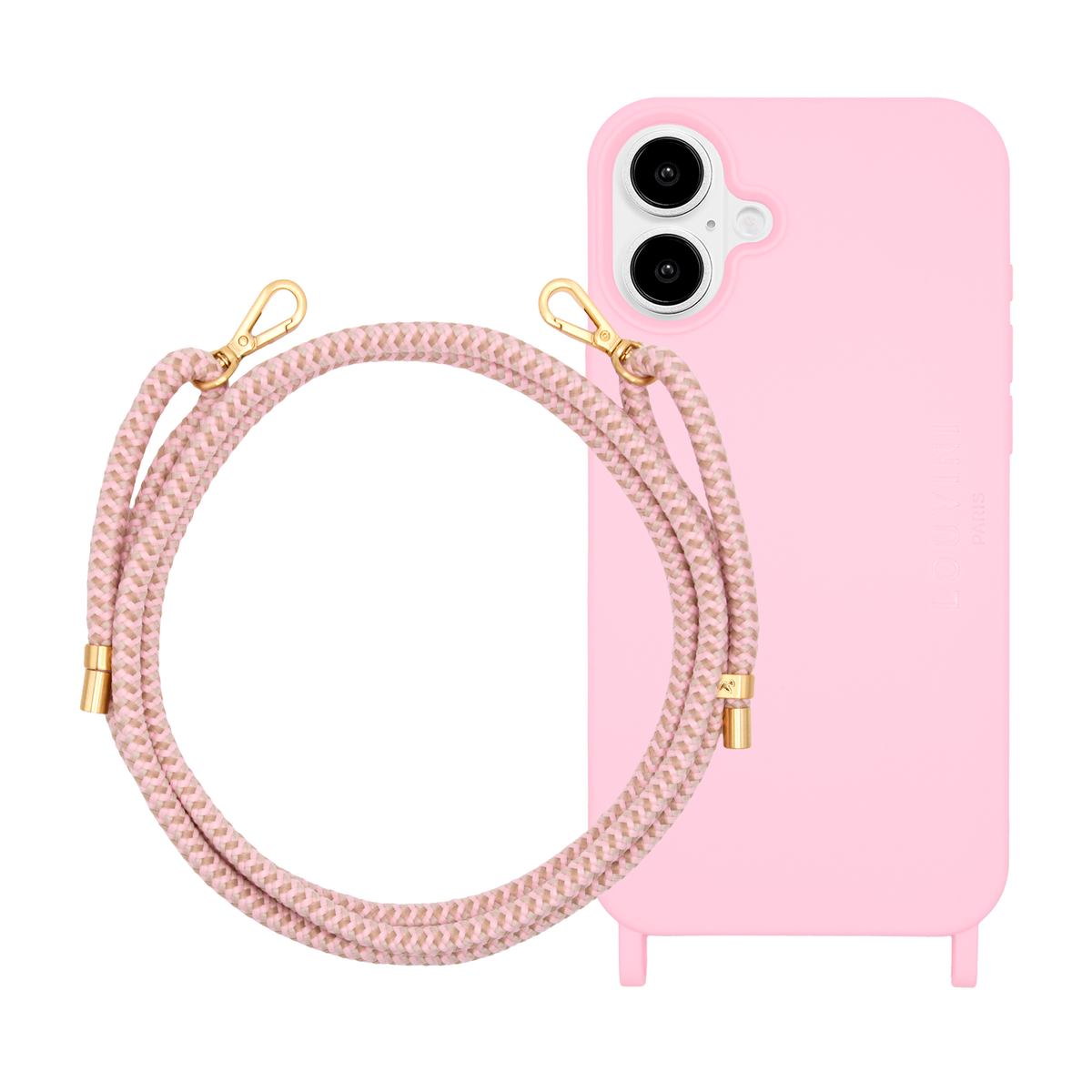 Coque iPhone MagSafe MILO Soft Pink & Cordon TESSA Rose-Taupe
