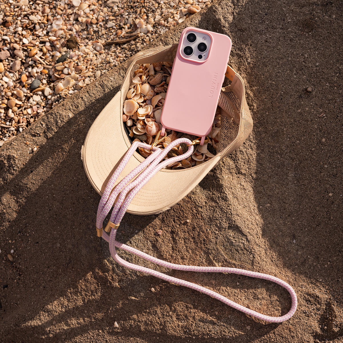 Coque iPhone MagSafe silicone avec anneaux MILO - Soft Pink
