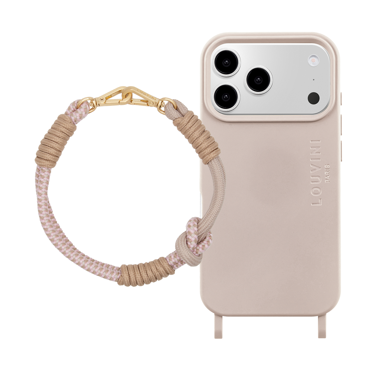 Coque iPhone MagSafe MILO Taupe & Bracelet PETIT TESSA Rose Taupe