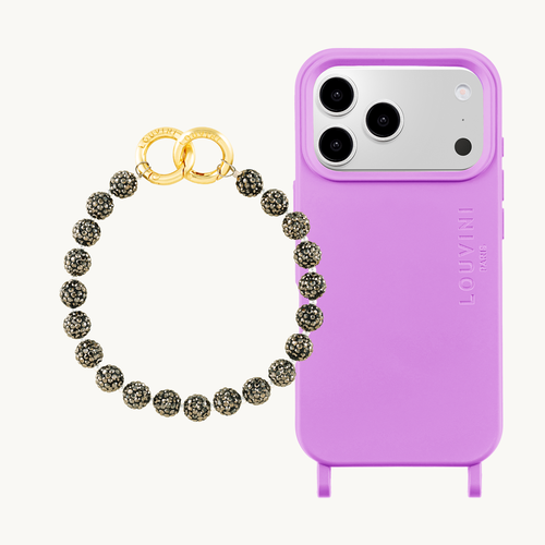 Coque iPhone MagSafe MILO Violet & Bracelet PETIT DAISY Anthracite