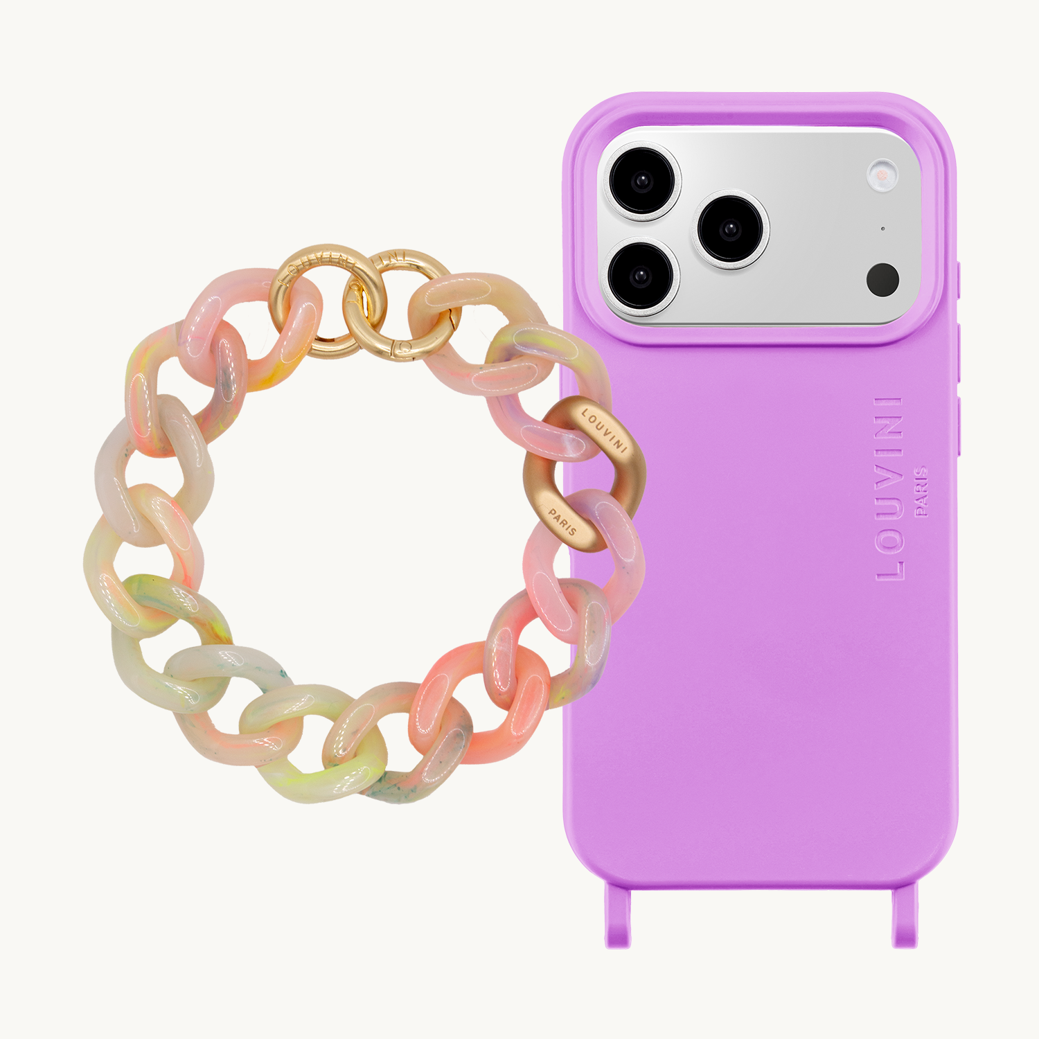 Coque iPhone MagSafe MILO Violet & Bracelet PETIT ZOE Fluo