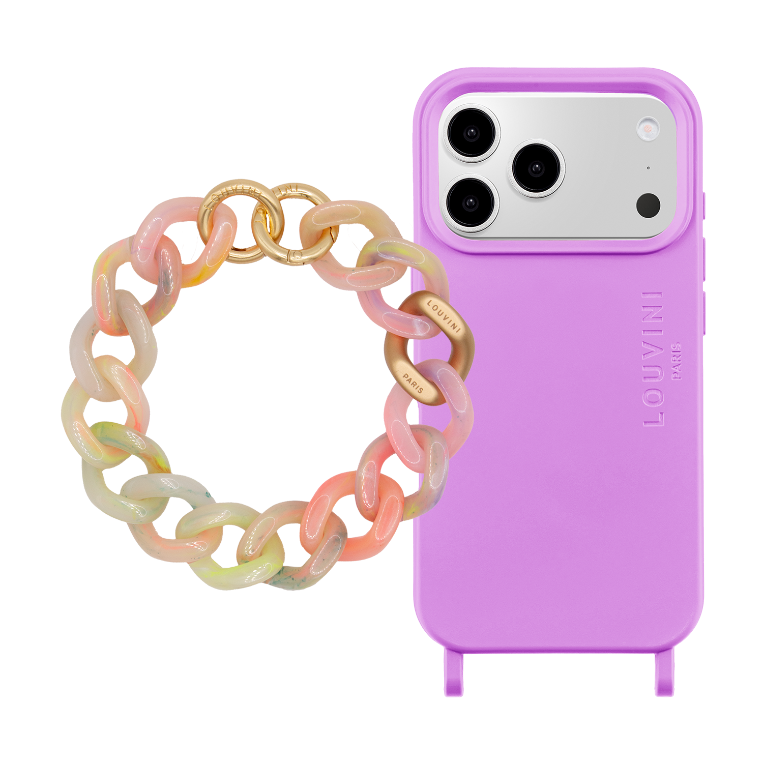 Coque iPhone MagSafe MILO Violet & Bracelet PETIT ZOE Fluo