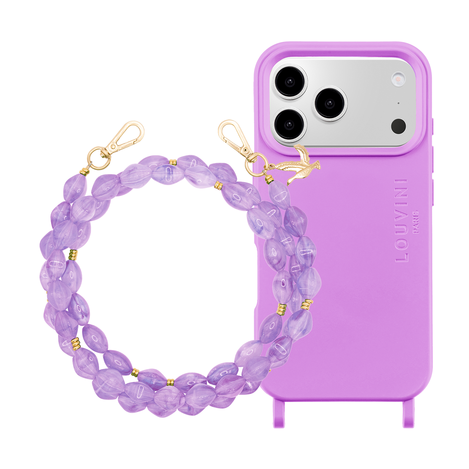 Coque iPhone MagSafe MILO Violet & Chaîne RITA - Violet