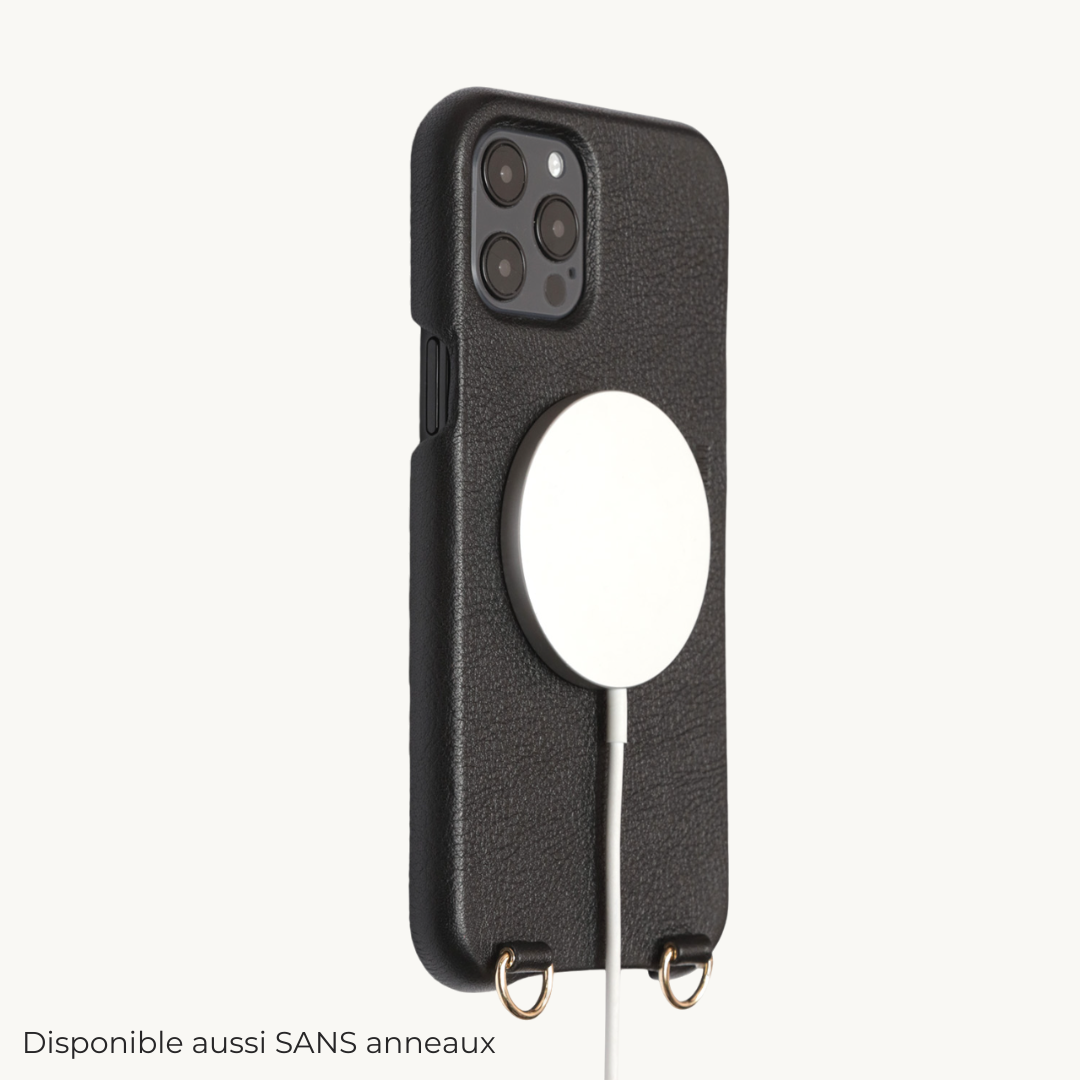 Coque iPhone MagSafe cuir avec anneaux MAX 