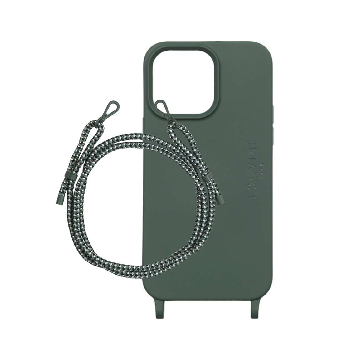 Coque Milo iPhone Olive & cordon Sam Vert-Noir