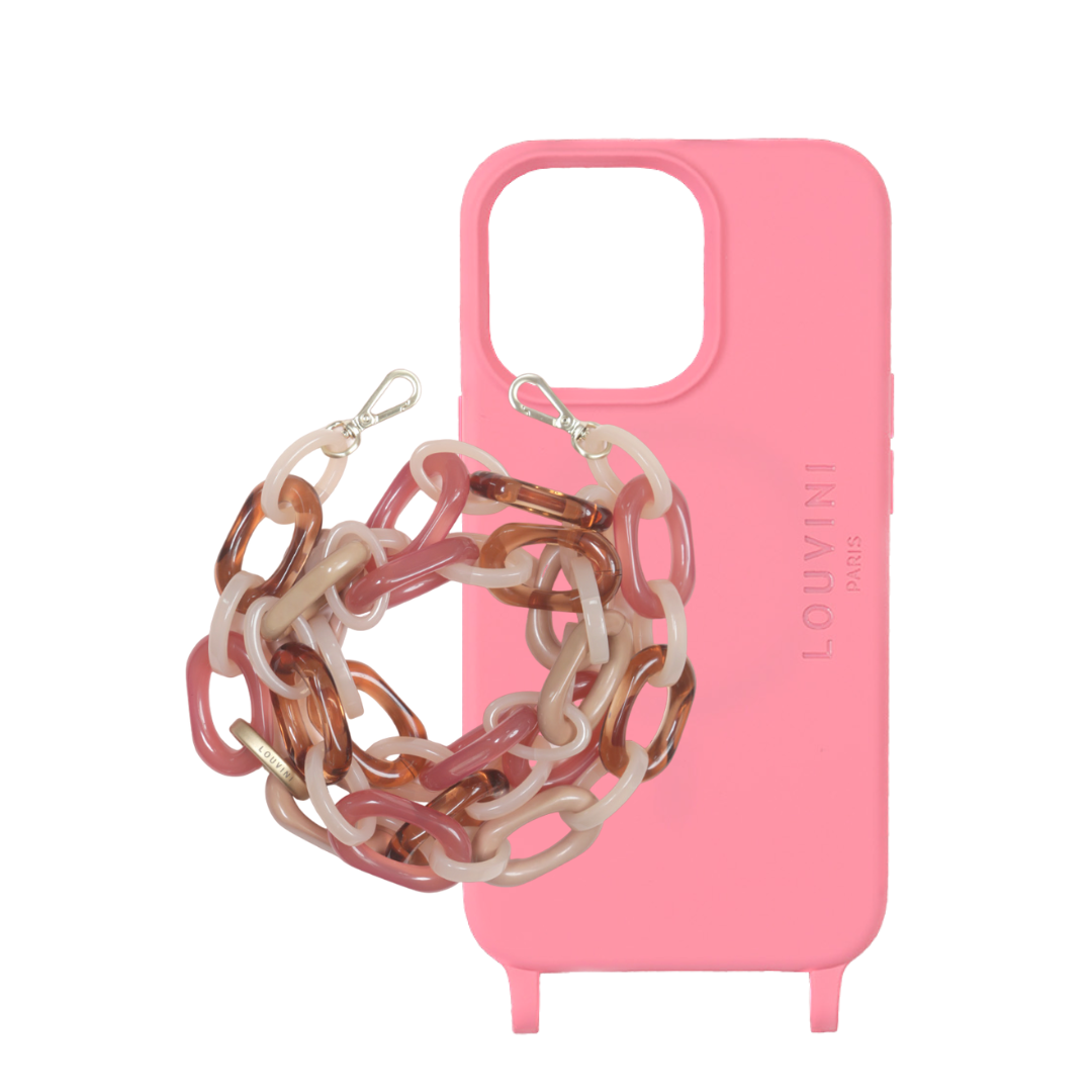 Coque Milo iPhone Rose & Chaîne Chiara Rose-Nude