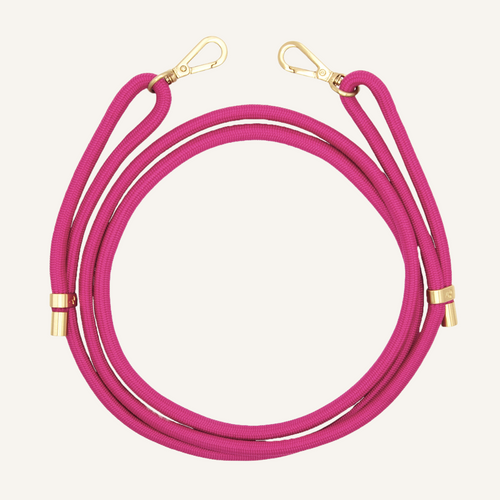 cordon ajustable telephone fuchsia mousqueton dore