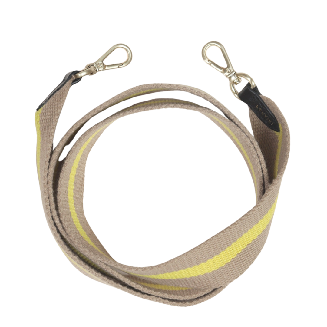 Sangle de telephone jaune et camel