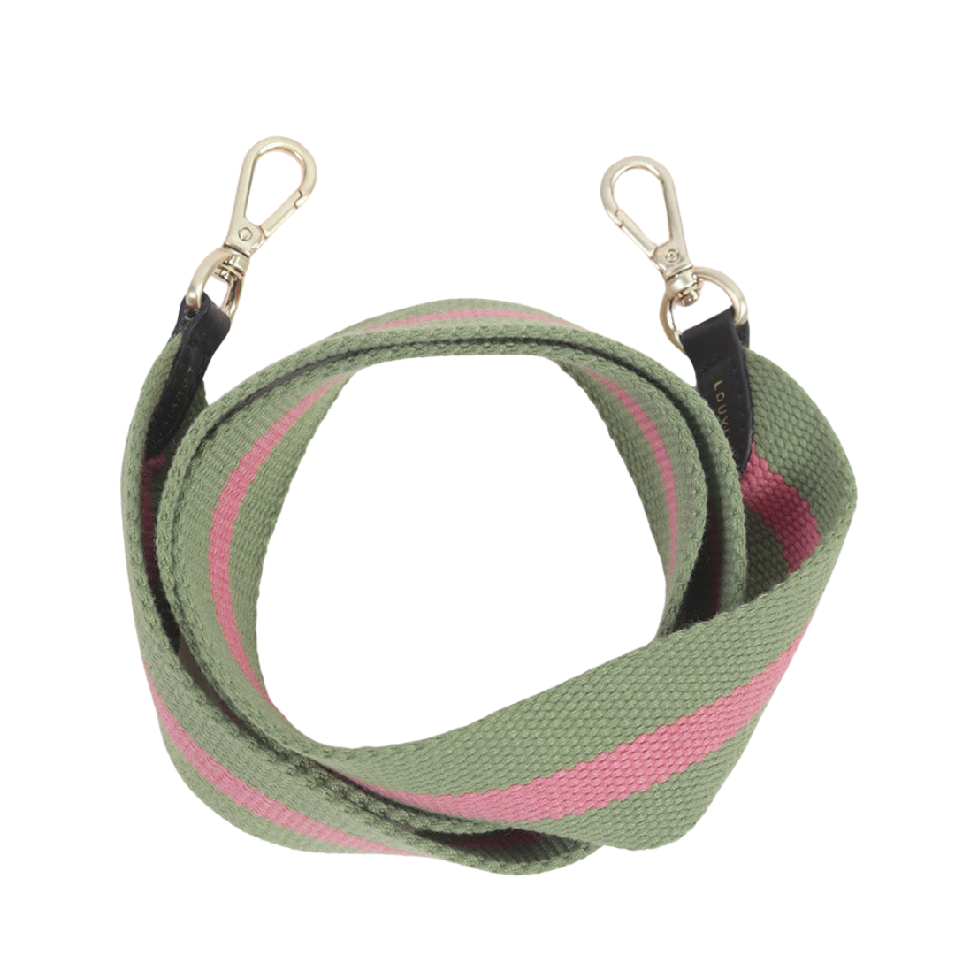 Sangle de telephone kaki et rose