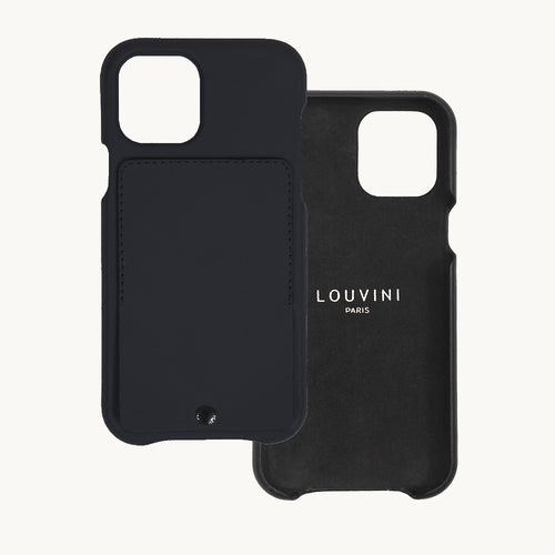 Coque iPhone cuir porte carte OSCAR - Noir