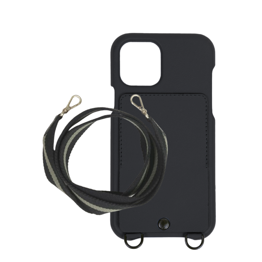 OSCAR Black Leather Case & OLYMPE Black-Khaki Cord