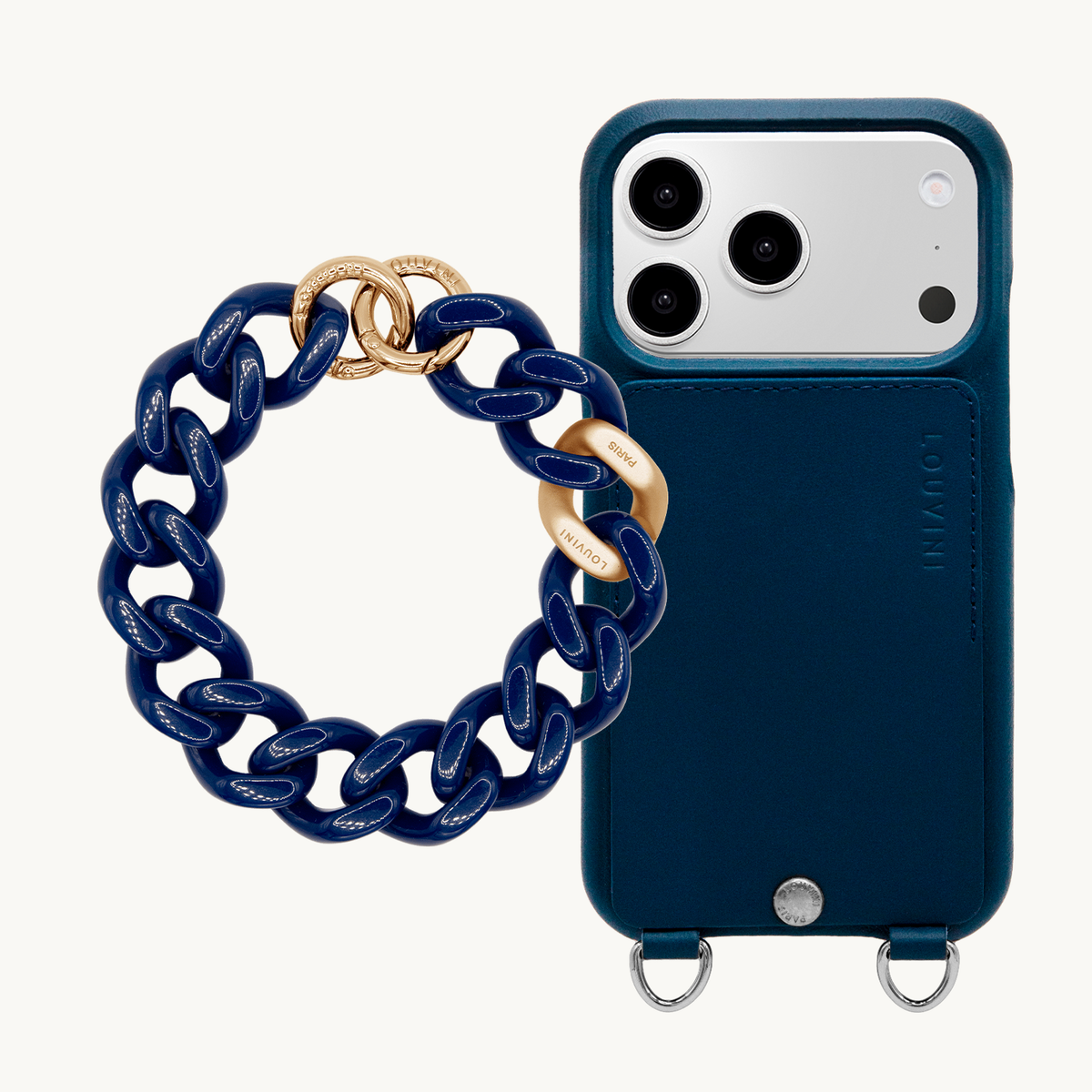 Coque iPhone OSCAR Argenté Marine & Bracelet PETIT ZOE Marine
