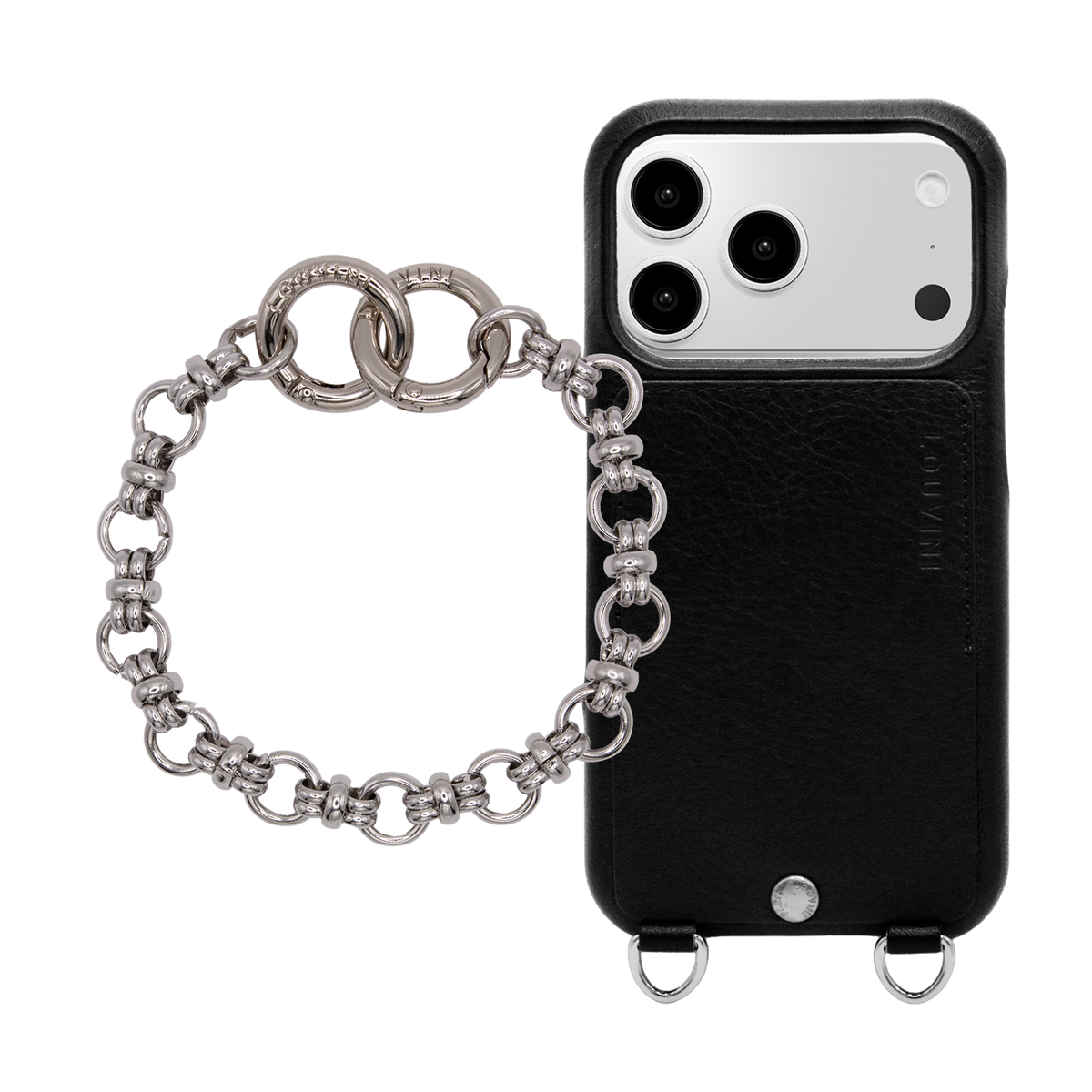 Coque iPhone OSCAR Argenté Noir & Bracelet PETIT BECKY Argenté