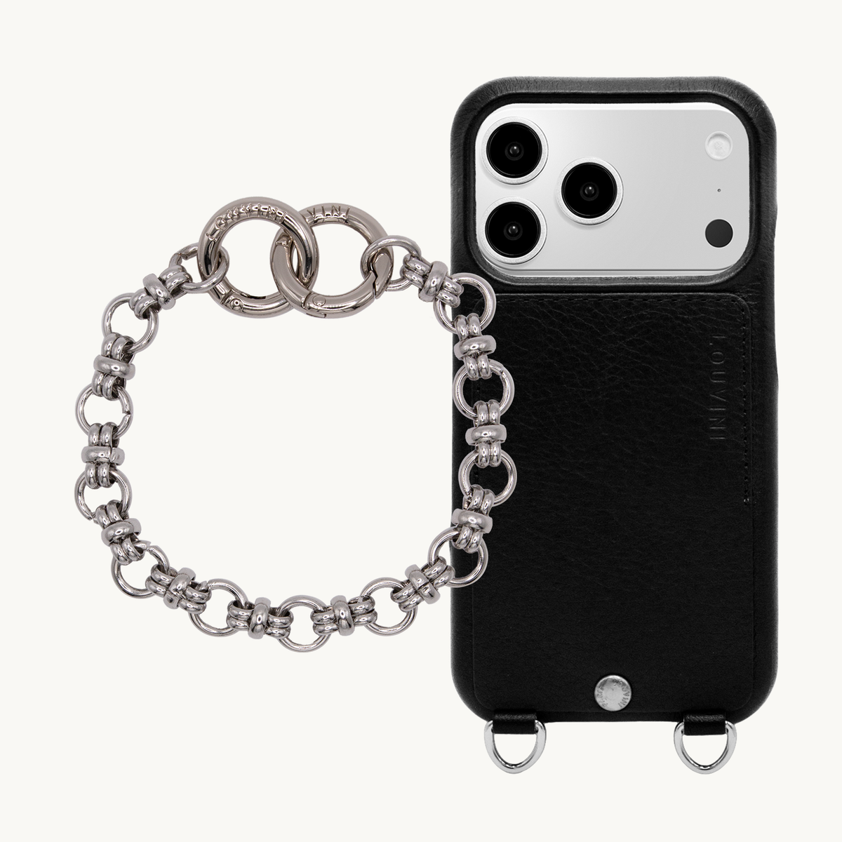 Coque iPhone OSCAR Argenté Noir & Bracelet PETIT BECKY Argenté