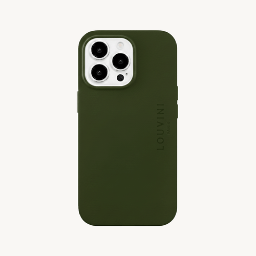 Coque iPhone MagSafe silicone LEO - Olive