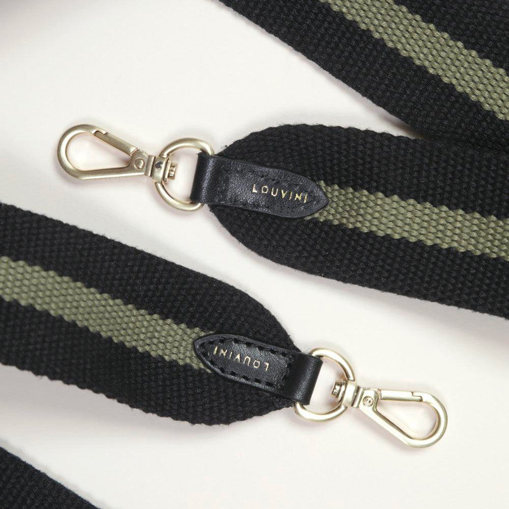 LOU Black Leather Case & OLYMPE Black-Khaki Cord